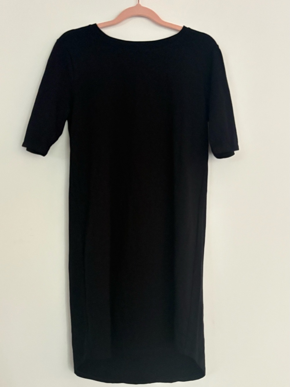 NWT Eileen Fisher Round Neck Knee Length Dress | Black | Size XXS